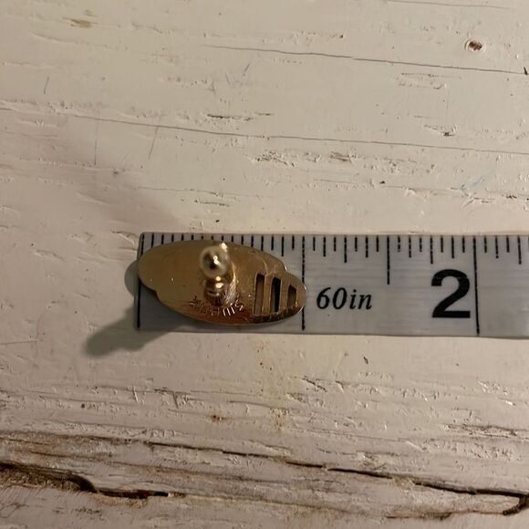 Vintage 60s Swank Art Deco oval diamond etched gold tone bullet back cuff links - Picture 12 of 13